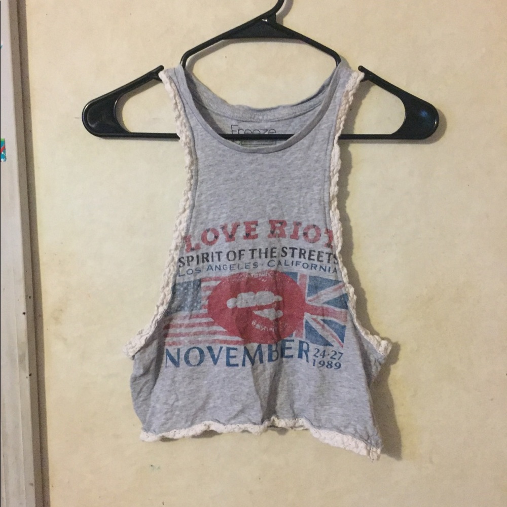 Freeze junior love riot open side laced tank top